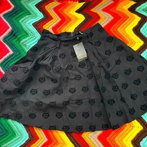 NWT Collectif Naomi Velvet Cat Skater Skirt Size XL UK 16